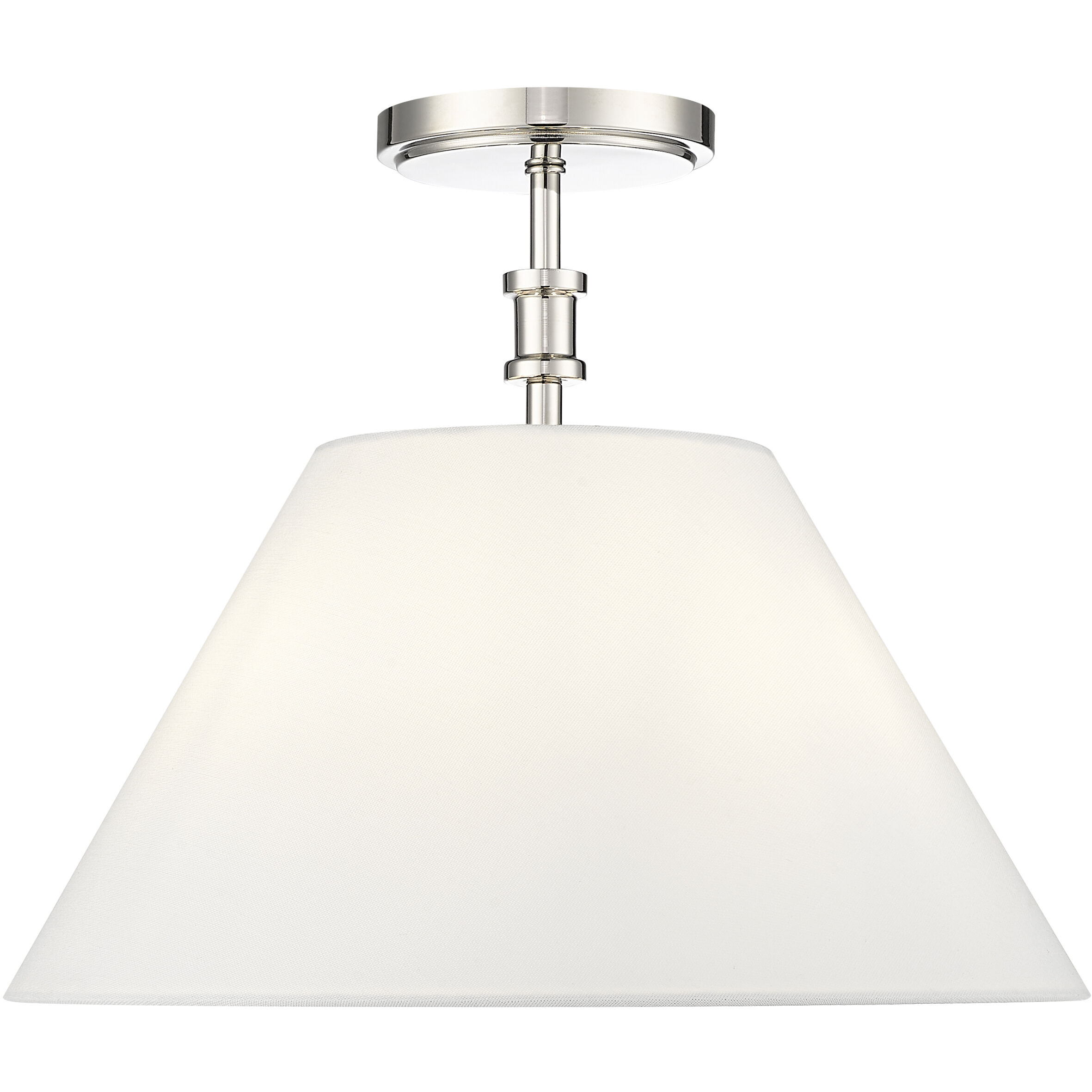 Adorra 3 Light 16 inch Polished Nickel Semi-Flush Mount Ceiling Light