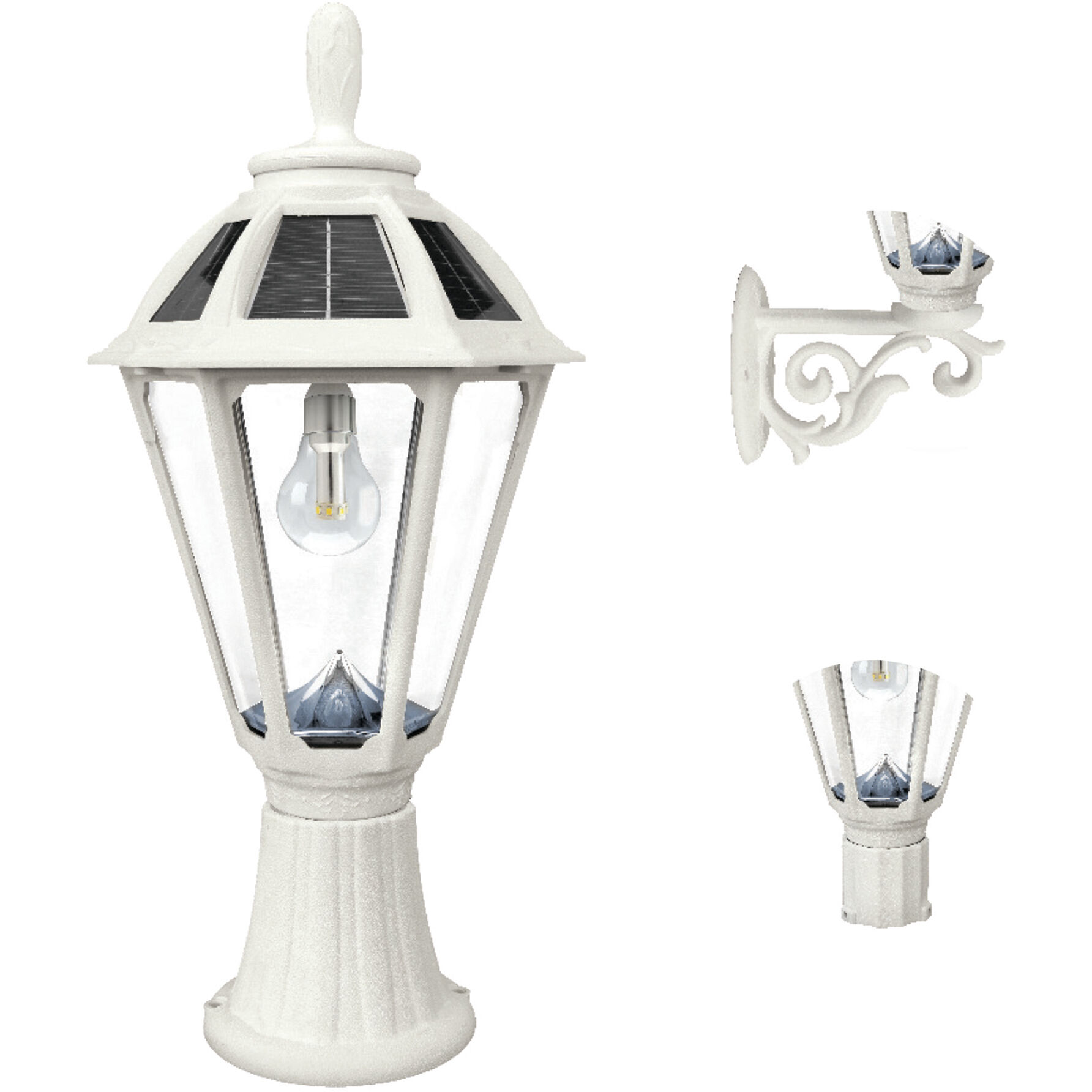 Polaris LED 19.25 inch White Outdoor Post Light, Solar