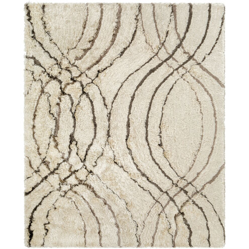 Corsair 120 X 96 inch Cream/Charcoal/Light Brown Handmade Rug in 8 x 10, Rectangle