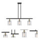 Ballston Cobbleskill 3 Light 36 inch Black Antique Brass Island Light Ceiling Light in Clear Glass, Ballston