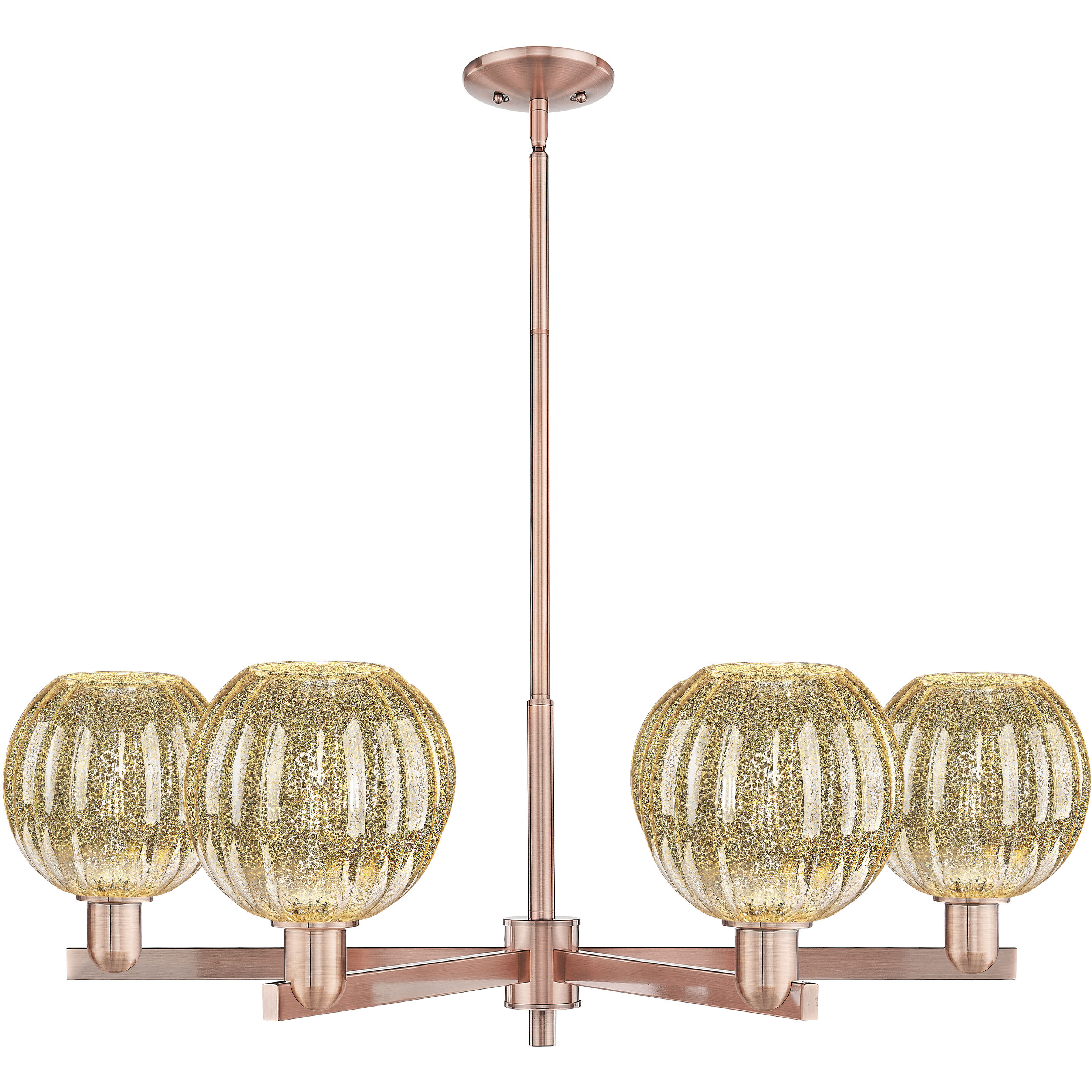 Preston 6 Light 23.88 inch Antique Copper Chandelier Ceiling Light in Mercury Glass