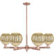 Preston 6 Light 23.88 inch Antique Copper Chandelier Ceiling Light in Mercury Glass
