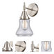 Caden LED 6 inch Satin Nickel Sconce Wall Light in Seedy Glass