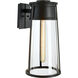 Cone 1 Light 12.75 inch Matte Black with Clear Outdoor Wall Sconce, Small