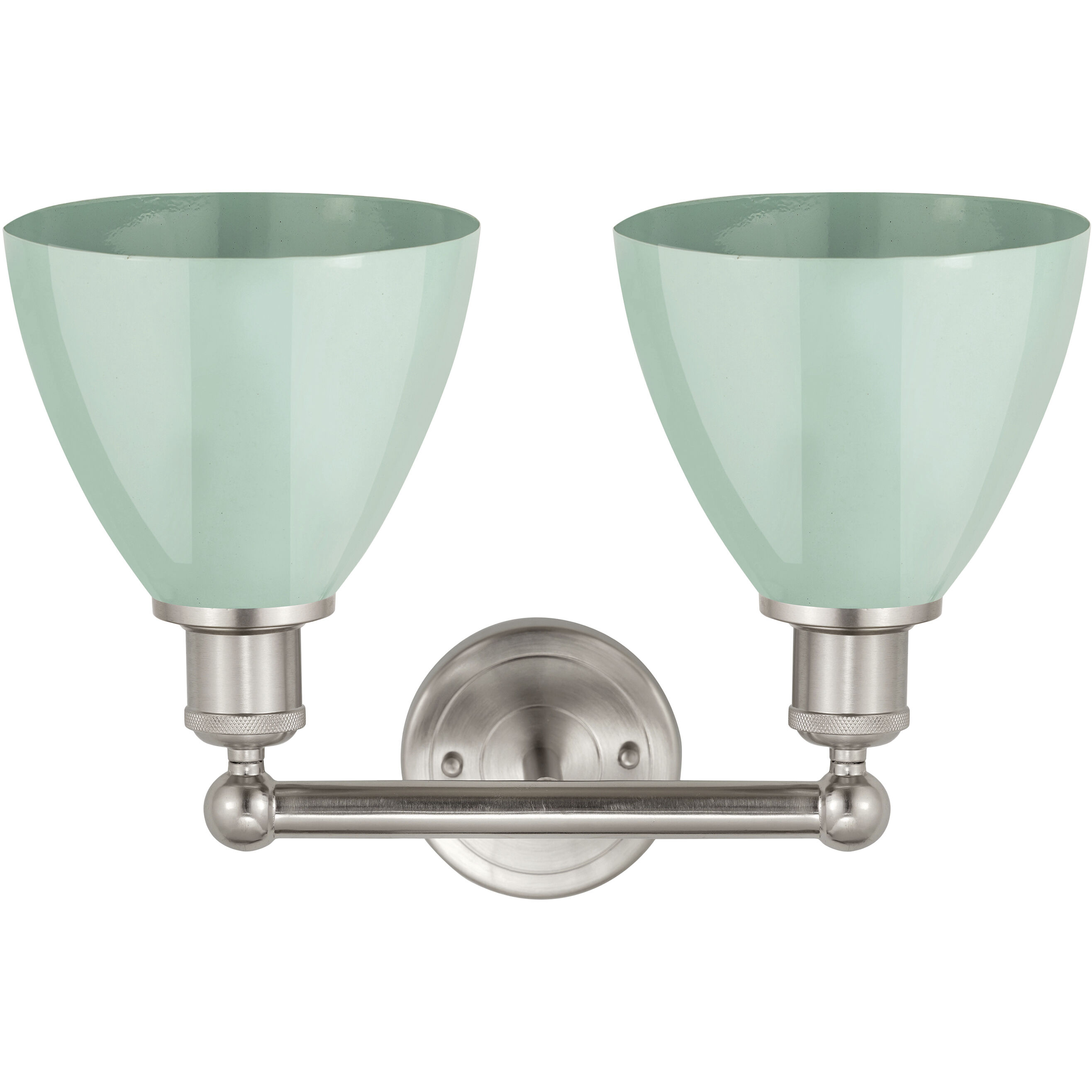 Plymouth Dome 2 Light 16.5 inch Brushed Satin Nickel Bath Vanity Light Wall Light in Seafoam
