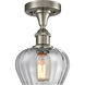 Ballston Fenton LED 7 inch Brushed Satin Nickel Semi-Flush Mount Ceiling Light in Clear Glass, Ballston