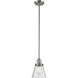 Franklin Restoration Cone LED 6 inch Brushed Satin Nickel Mini Pendant Ceiling Light in Seedy, Franklin Restoration