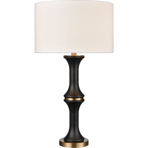 Bradley 30.5 inch 150 watt Matte Black with Satin Brass Table Lamp Portable Light
