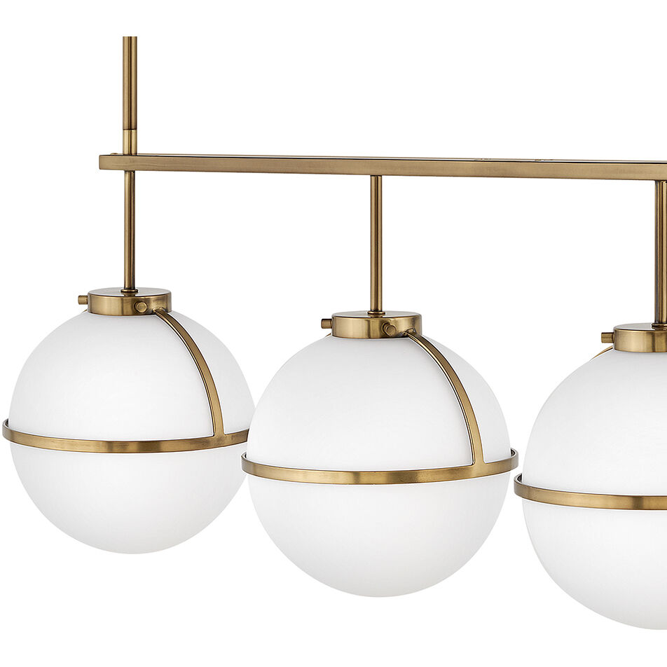 Hollis 4 Light 42.25 inch Heritage Brass Indoor Linear Chandelier Ceiling Light