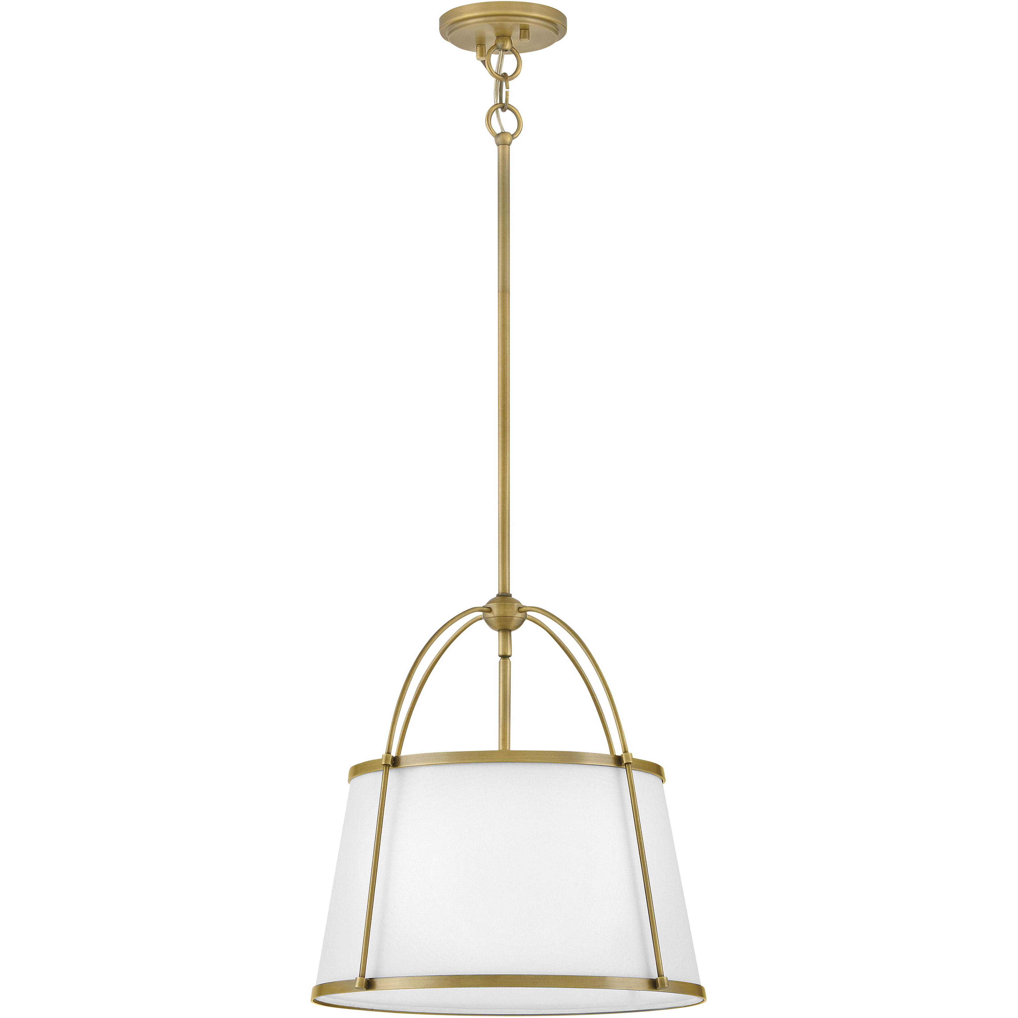 Clarke 1 Light 16.25 inch Lacquered Dark Brass Pendant Ceiling Light in Lacquered Brass with Off-White