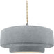 Radiance Collection - Tier Pendant Ceiling Light in Brushed Nickel, Replaceable Bulb, Beige Twist Cord, Concrete, 14.5W x 5.25H, Form+Finish+Function
