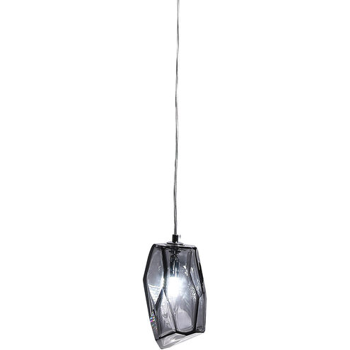 Altair 1 Light 8 inch Polished Chrome Mini Pendant Ceiling Light in Smoke