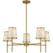 Windley 5 Light 32 inch Brushed Gold Chandelier Ceiling Light