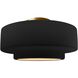 Radiance LED 16.5 inch Carbon Matte Black and Brushed Brass Semi Flush Ceiling Light