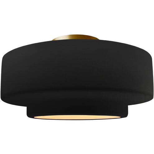 Radiance LED 16.5 inch Carbon Matte Black and Brushed Brass Semi Flush Ceiling Light