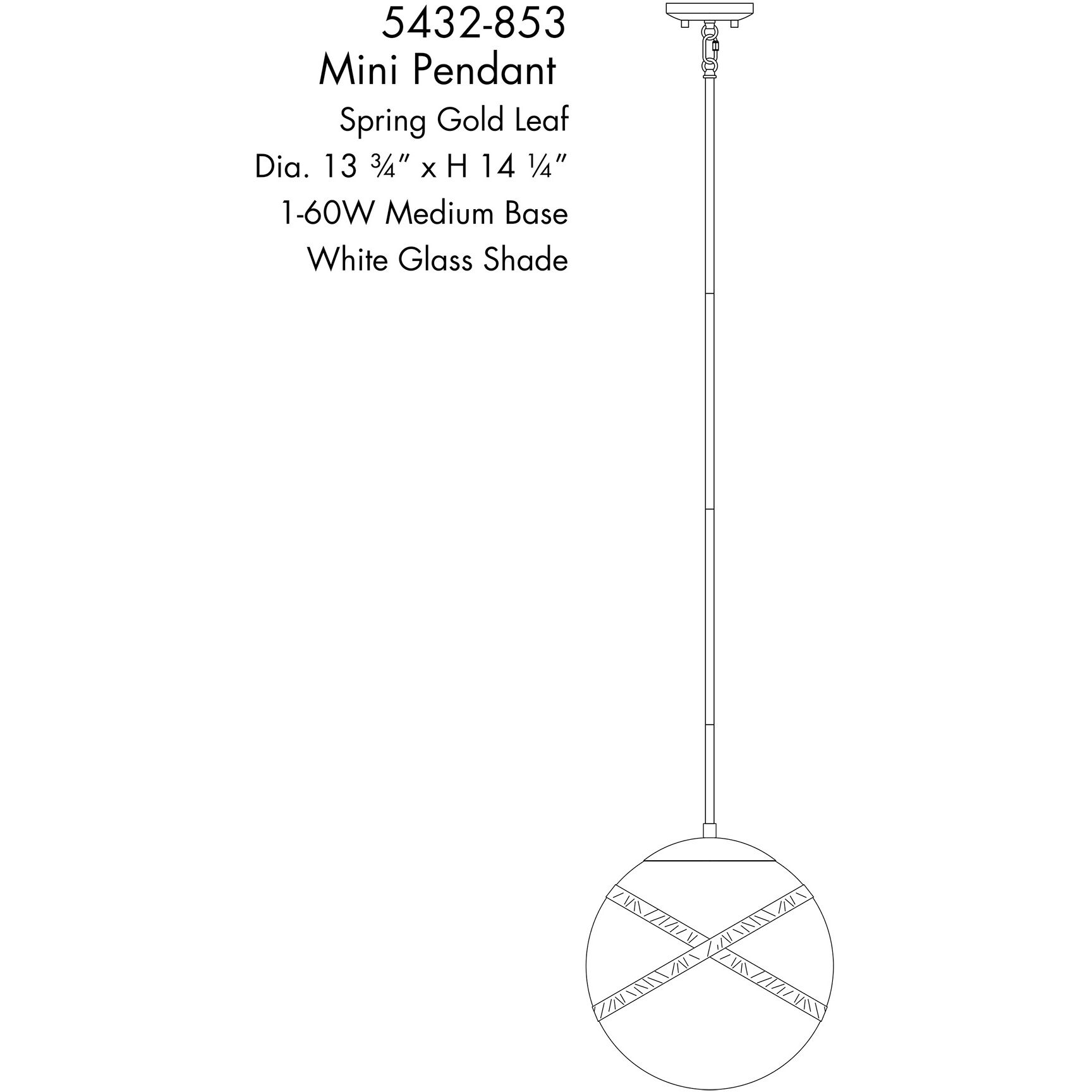 Batignolles 1 Light 13.75 inch Spring Gold Leaf Mini Pendant Ceiling Light