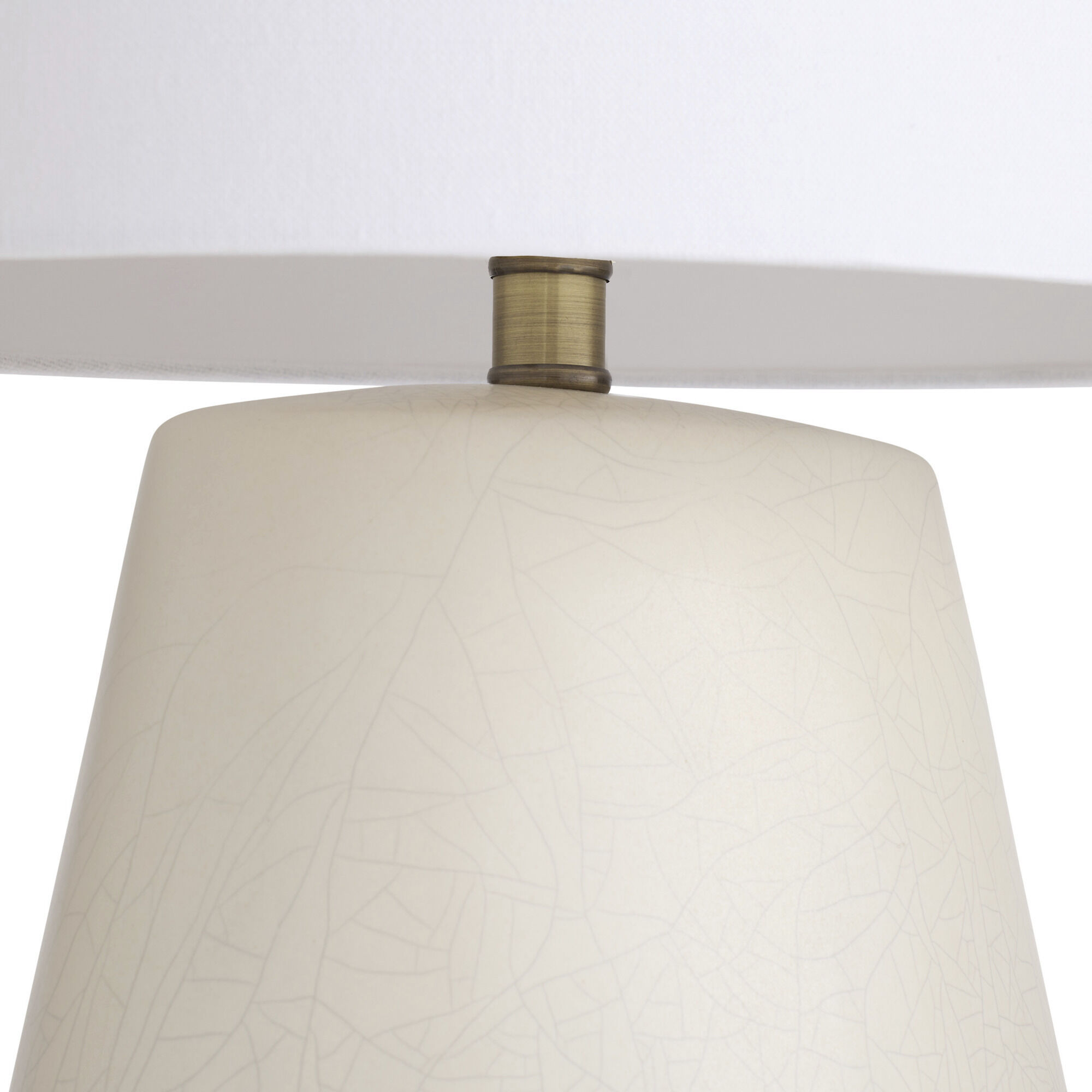 Deagan 29 inch 150.00 watt Matte Stained Ivory Crackle and Antique Brass Table Lamp Portable Light