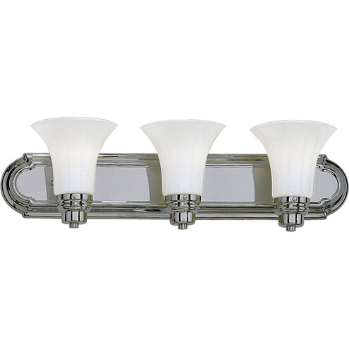 Opal Glass 3 Light 24 inch Polished Chrome Bath Vanity Wall Light