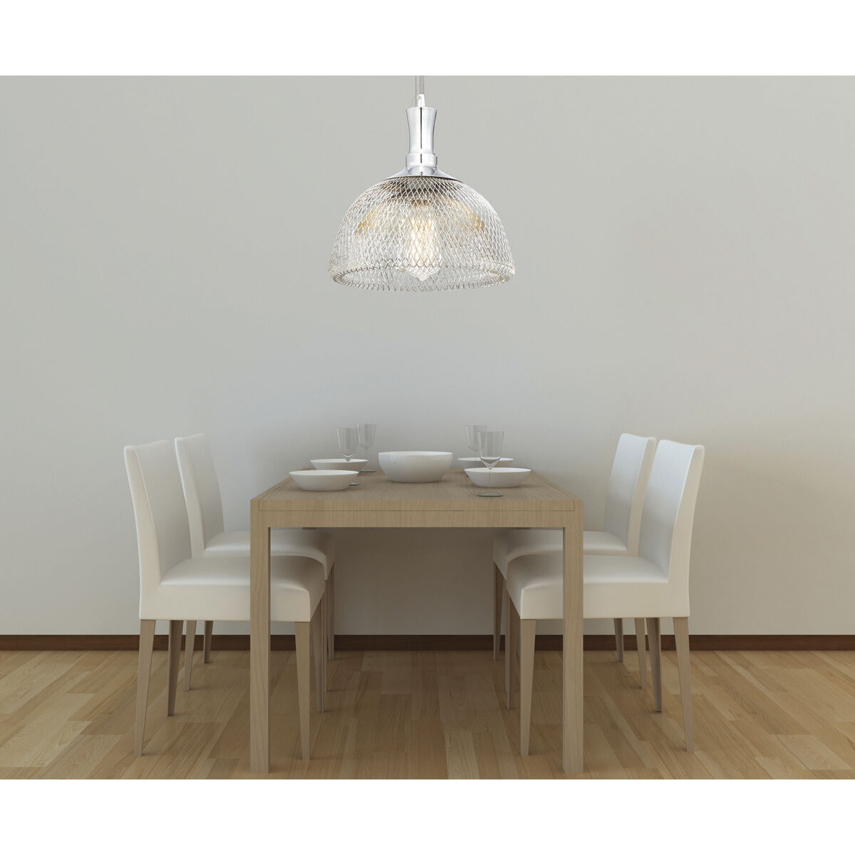 Filo 1 Light 18 inch Chrome Pendant Ceiling Light, Large