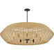 Lisa McDennon Luca LED 60 inch Black / Camel Rattan Chandelier Ceiling Light, Drum