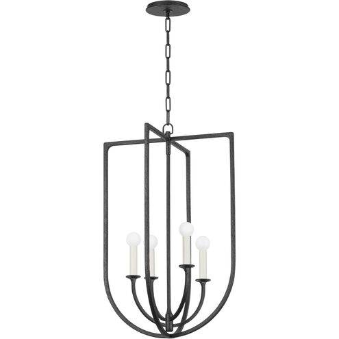 Kael 4 Light 18 inch Black Iron Indoor Lantern Ceiling Light