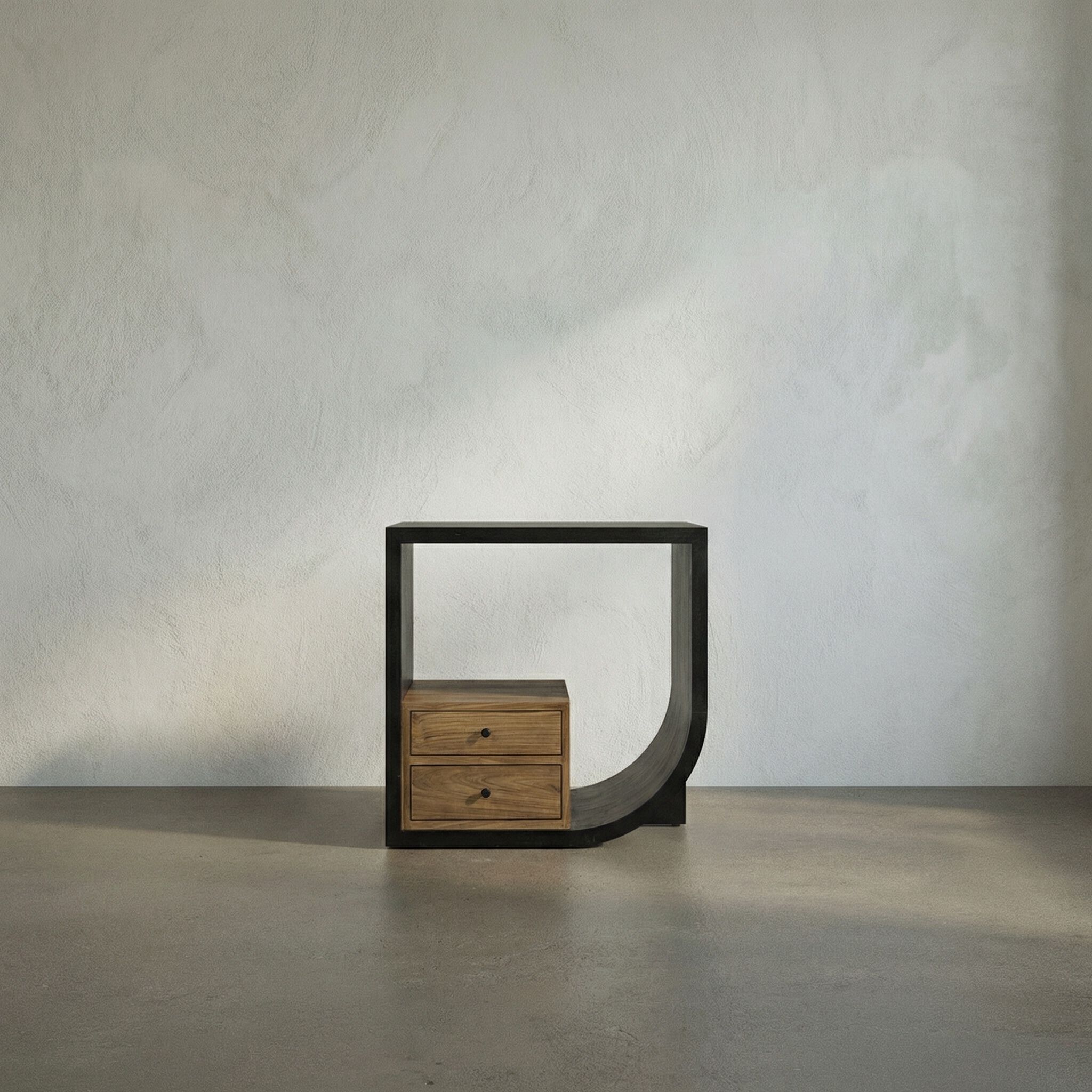 Burton 30 X 28 inch Hand Rubbed Black Side Table, Right