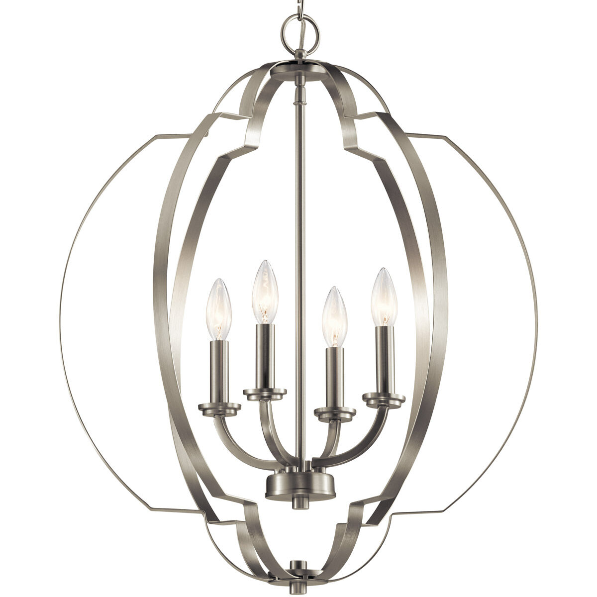 Voleta 4 Light 22 inch Brushed Nickel Large Foyer Pendants Ceiling Light, Large