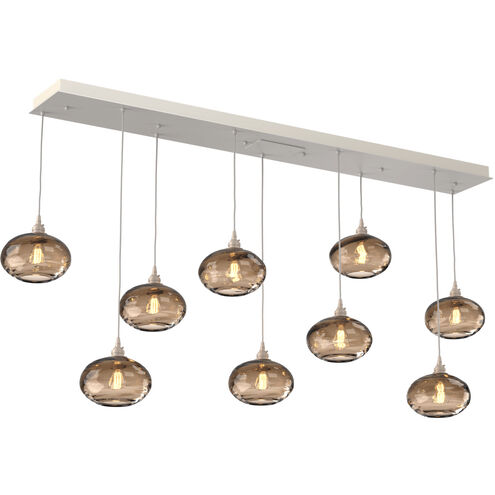 Coppa 9 Light Beige Silver Linear Pendant Ceiling Light in Metallic Beige Silver, Coppa Bronze, Multi-Port