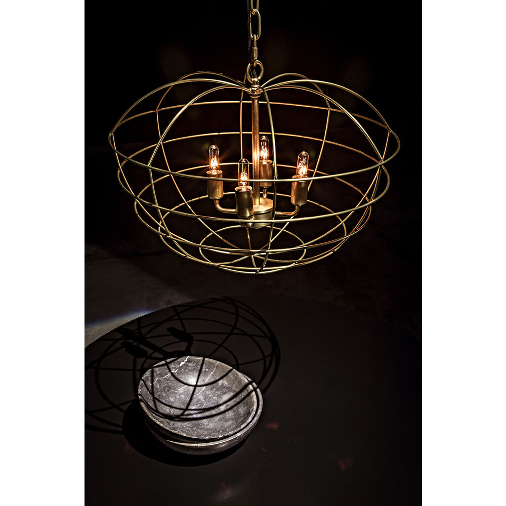 Mo 4 Light 19.5 inch Antique Brass Pendant Ceiling Light