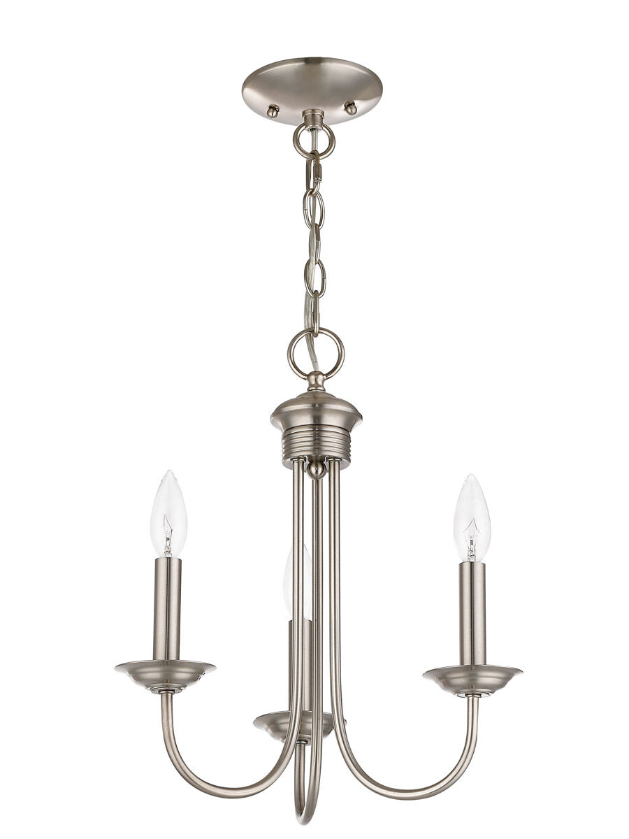 Estate 3 Light 14 inch Brushed Nickel Mini Chandelier Ceiling Light