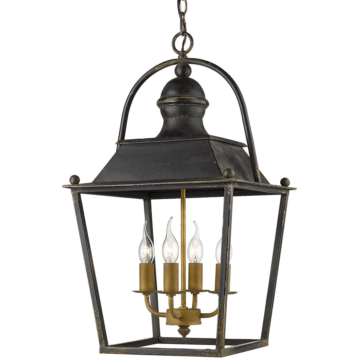 Christoff 4 Light 15 inch Antique Black Iron Pendant Ceiling Light