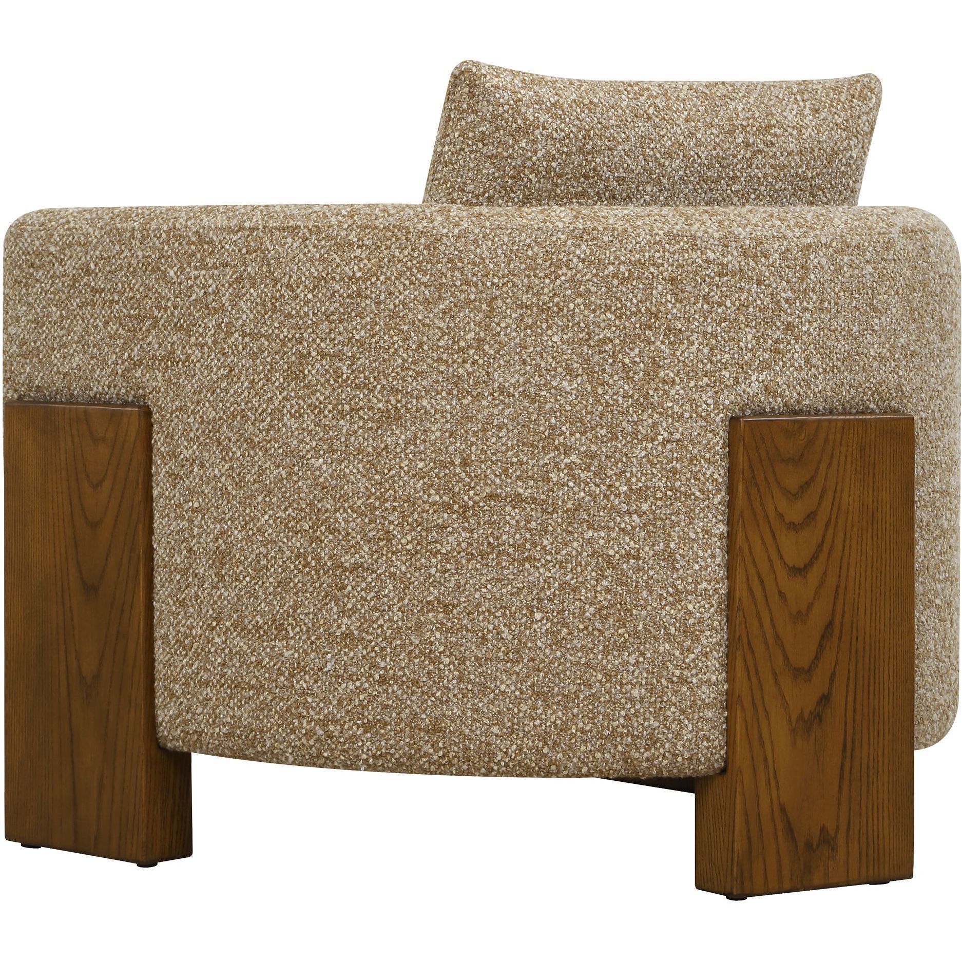 Halligan Amber and Gray and Cream with Walnut Accent Chair