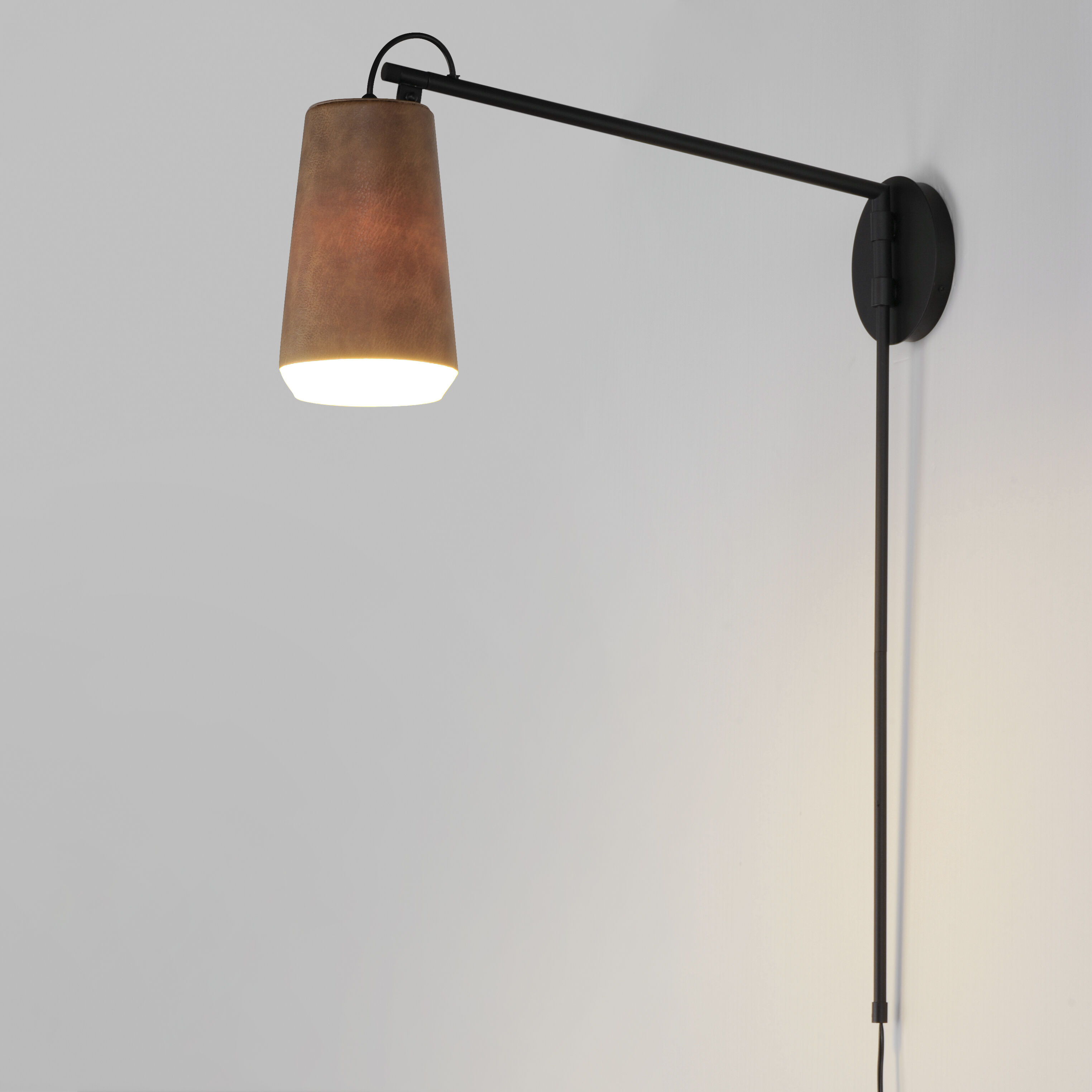 Scout LED 6 inch Weathered Wood/Tan Leather Wall Sconce Wall Light