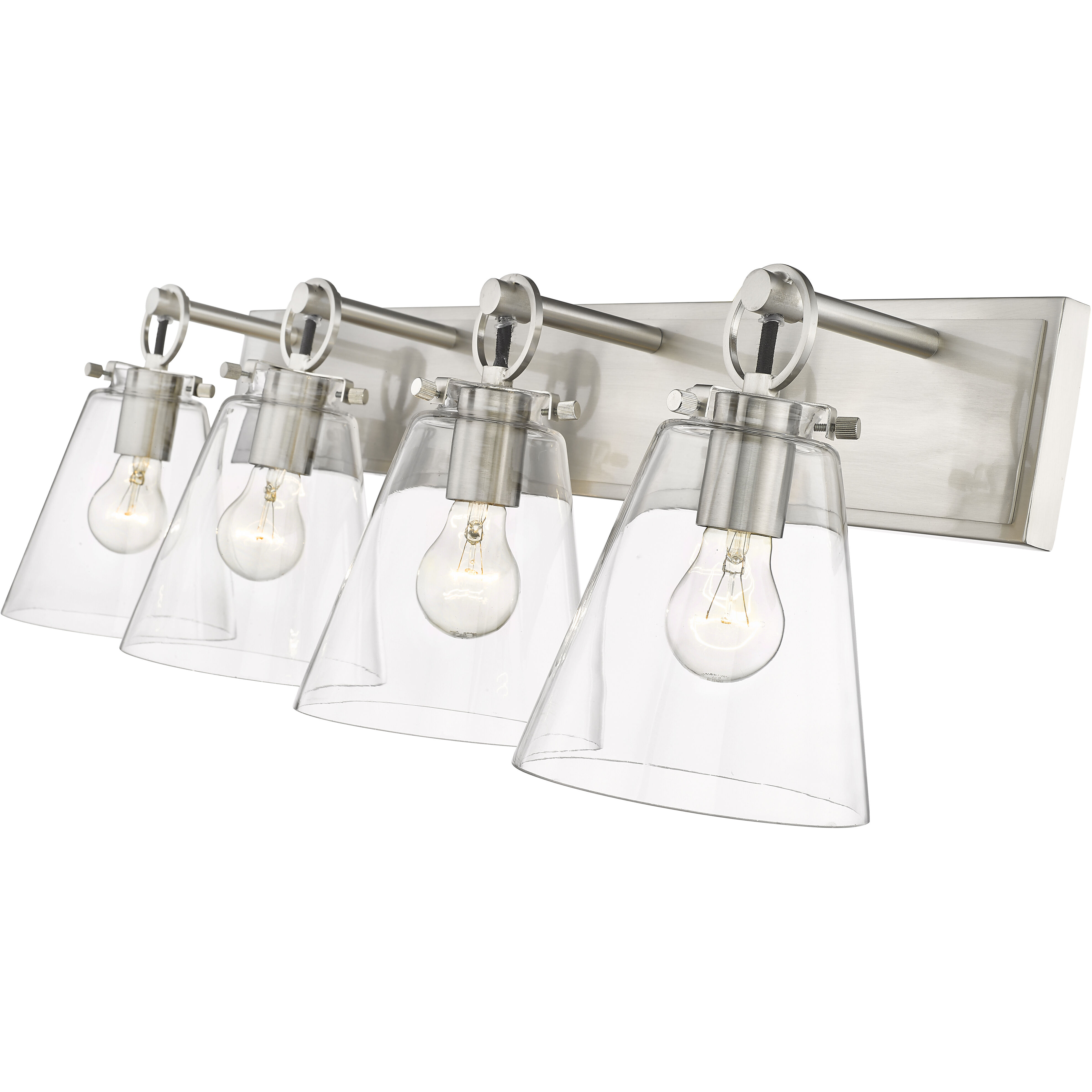 Harper 4 Light 31.25 inch Brushed Nickel Vanity Wall Light in Brushed Aluminum