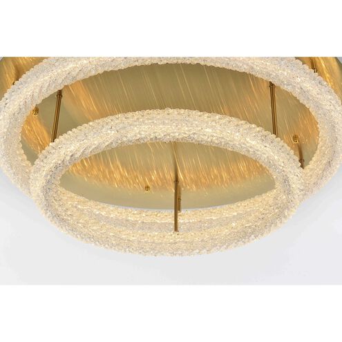 Bowen 2 Light 33.5 inch Satin Gold Flush Mount Ceiling Light