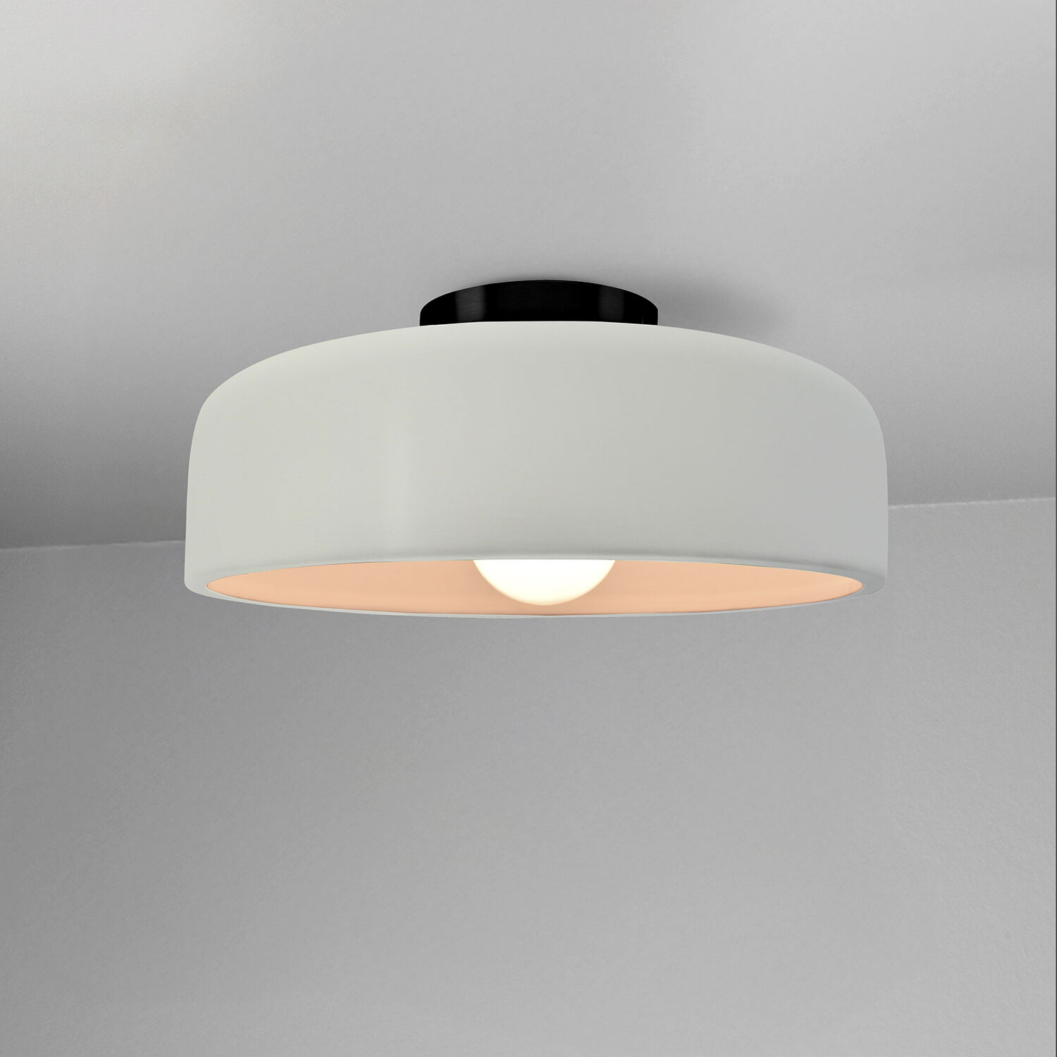 Radiance Collection - Spire 1 Light 10 inch Matte White Semi-Flush Ceiling Light, Form+Finish+Function