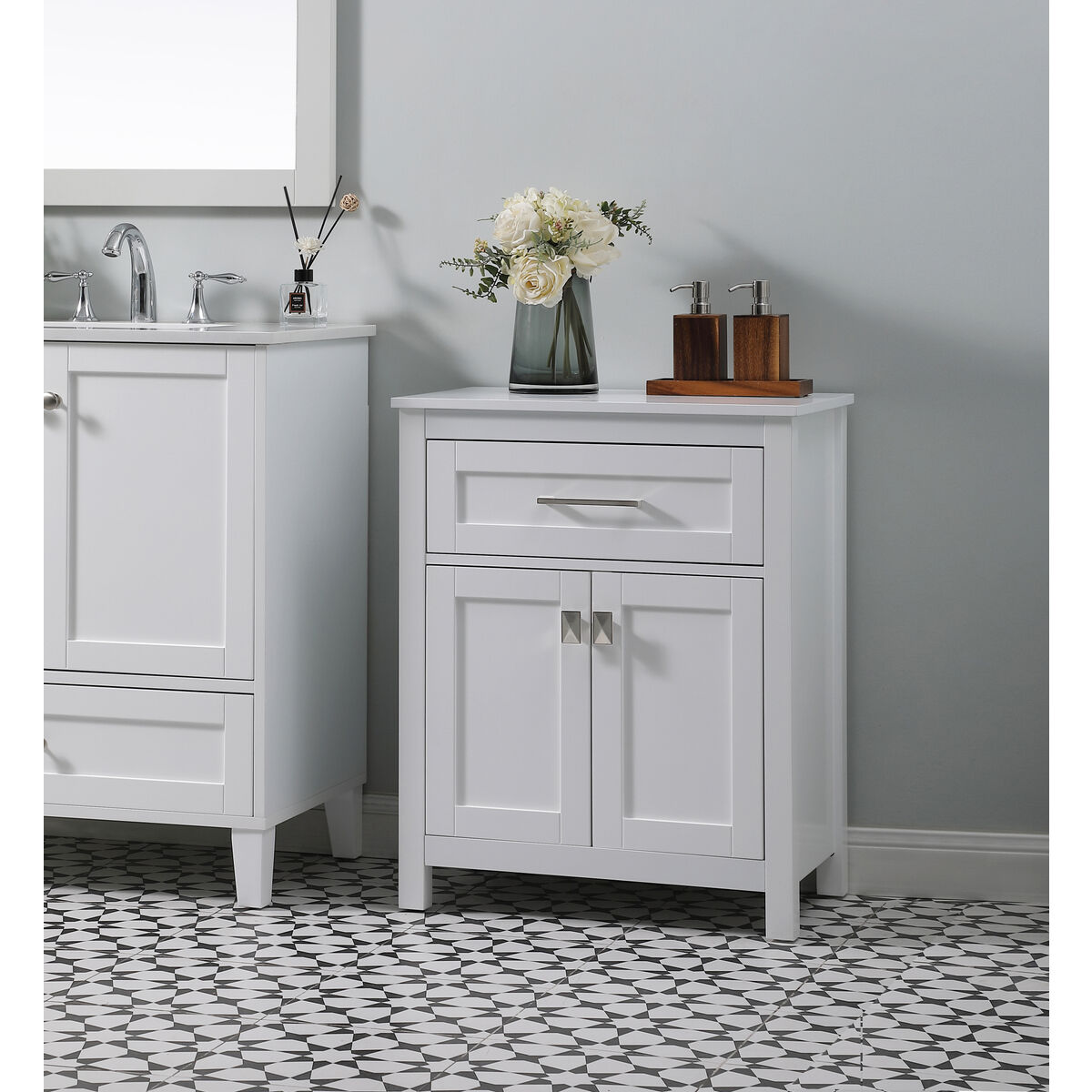 Adian White Bathroom Storage Cabinet