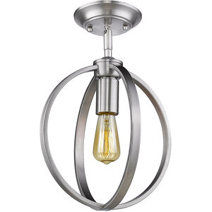 Colson 1 Light 10 inch Pewter Semi-flush Ceiling Light in No Shade