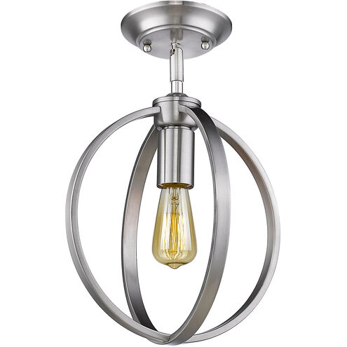 Colson 1 Light 10 inch Pewter Semi-flush Ceiling Light in No Shade
