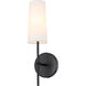 Mel 1 Light 5 inch Black Wall sconce Wall Light in Brass 