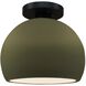 Radiance LED 7 inch Matte Green and Matte Black Semi Flush Ceiling Light