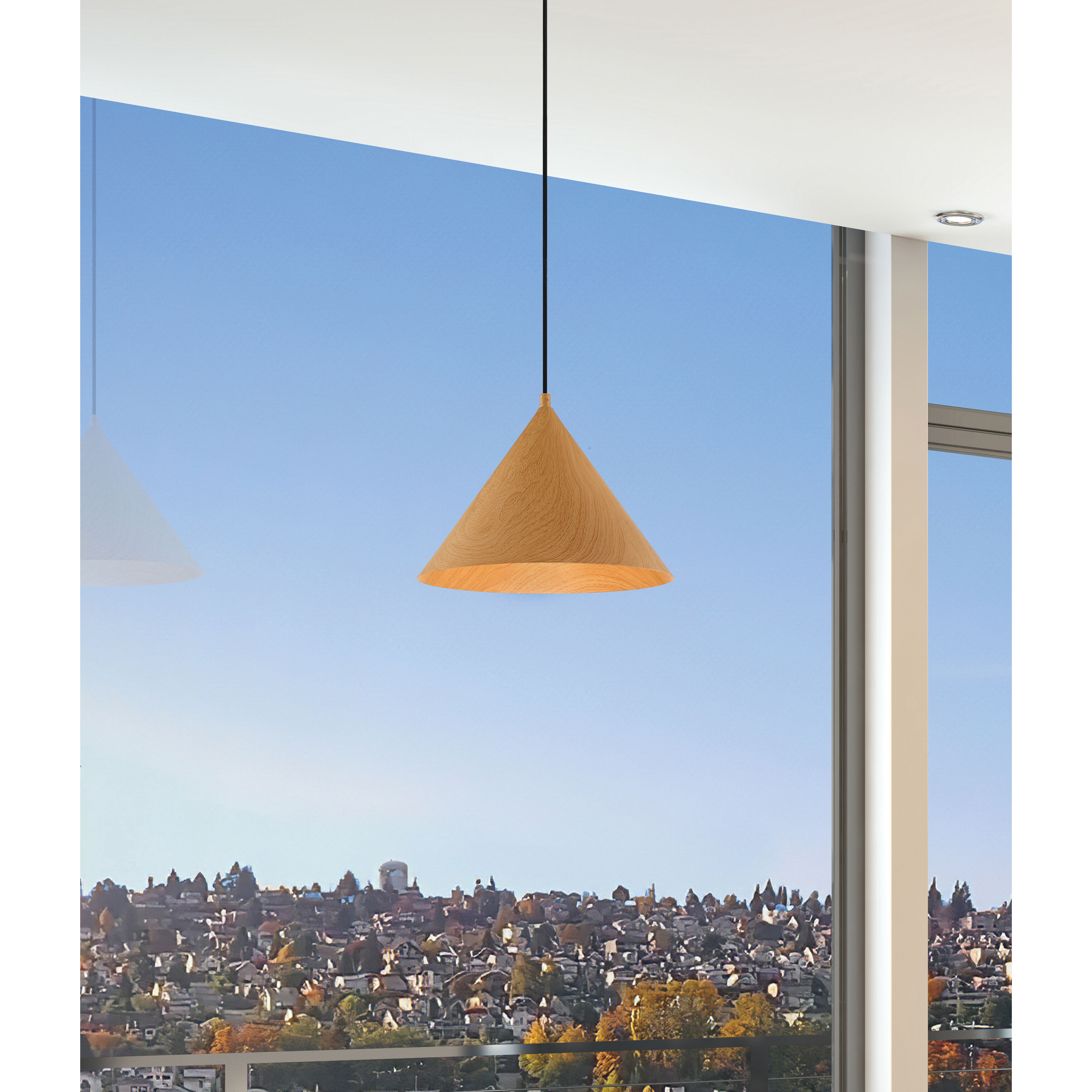 Timber LED 12.75 inch Wood Grain Pendant Ceiling Light