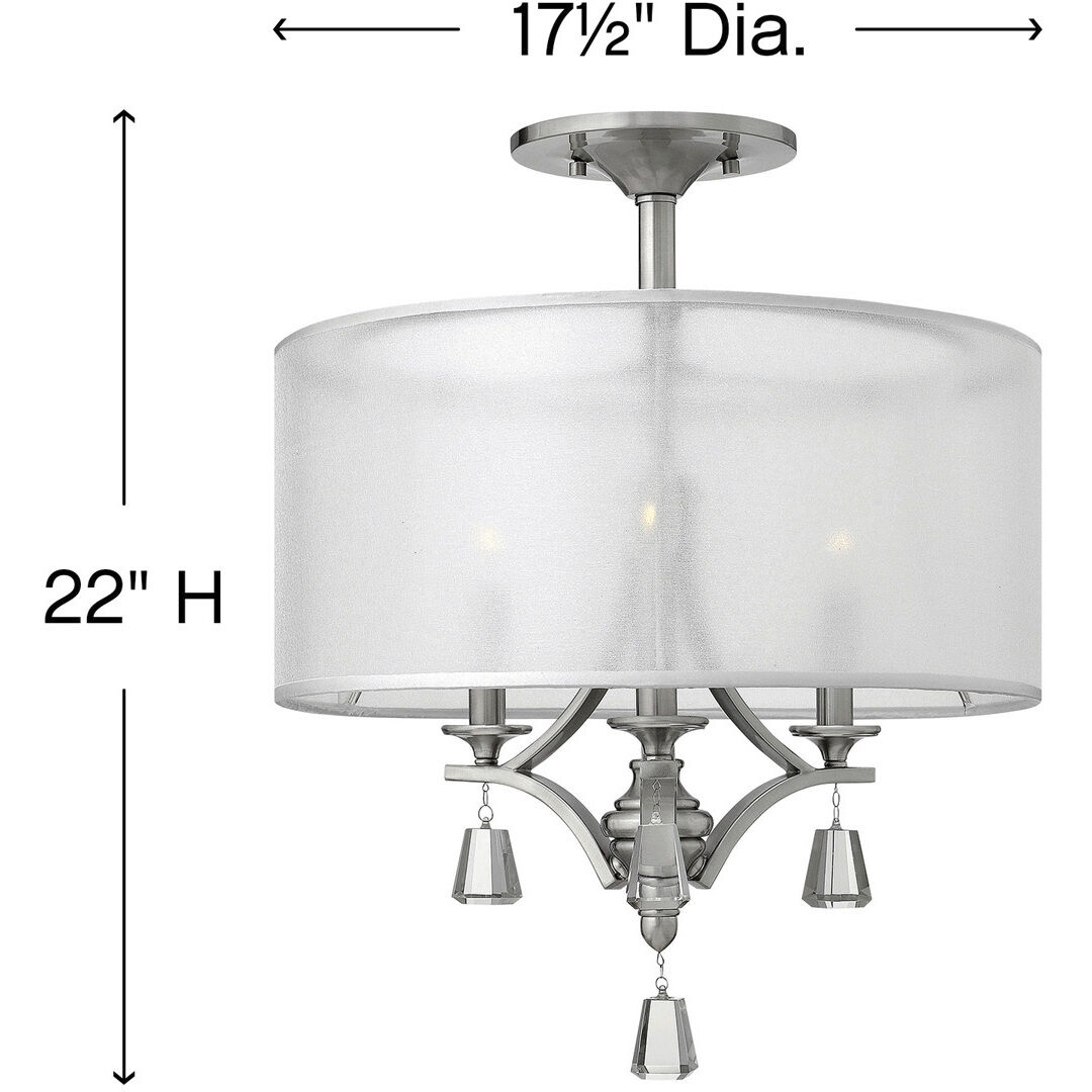 Mime LED 17.5 inch Brushed Nickel Foyer Light Ceiling Light, Flush Mount