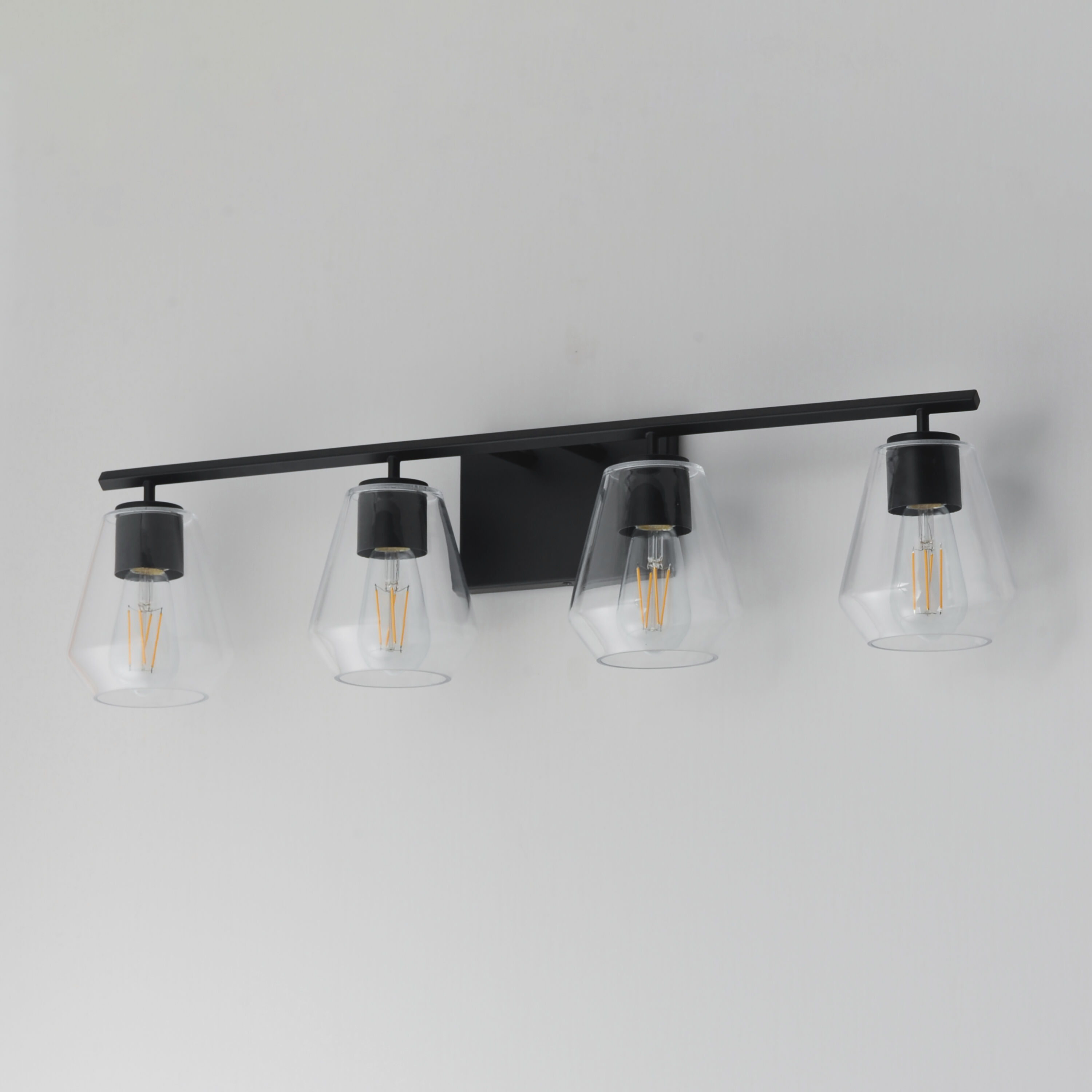 Geode 4 Light 31.25 inch Black Bath Vanity Light Wall Light