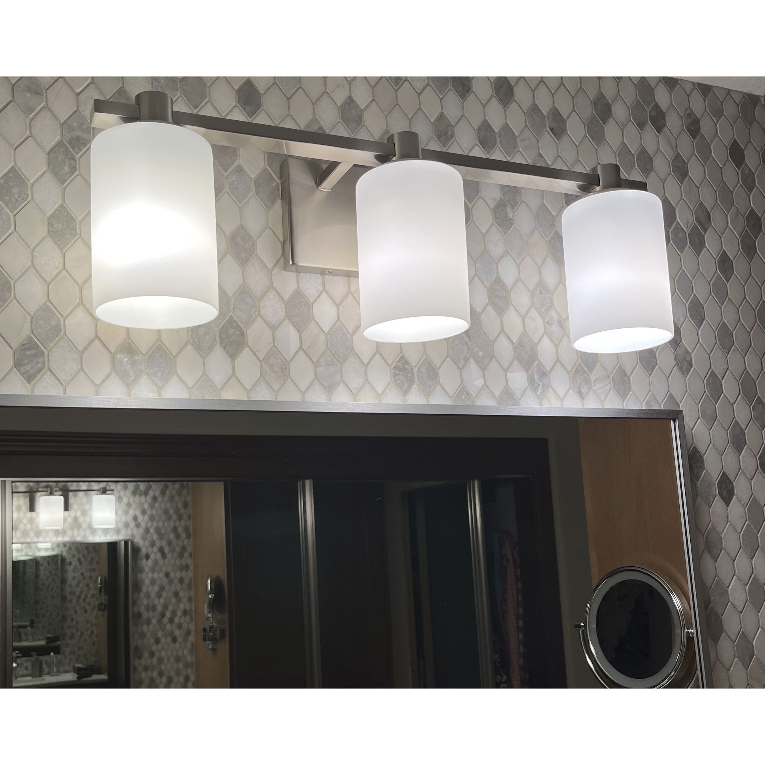 Karlie 3 Light 22.5 inch Brushed Nickel Vanity Light Wall Light