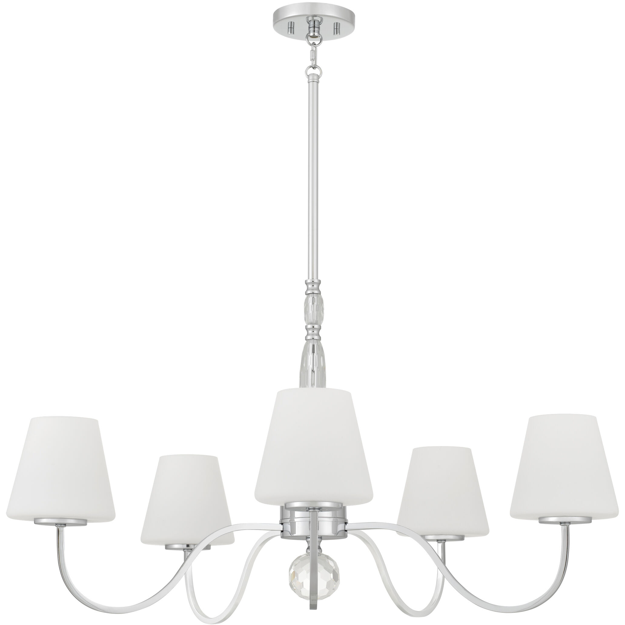 Stone 5 Light 35 inch Polished Chrome Chandelier Ceiling Light