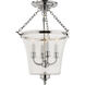 Chapman & Myers Sussex4 4 Light 12 inch Polished Nickel Semi-Flush Bell Jar Lantern Ceiling Light