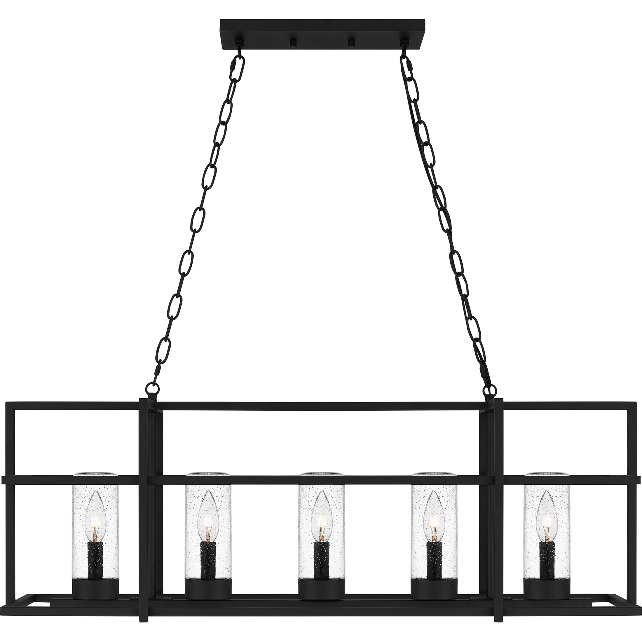 Damien 5 Light 37 inch Earth Black Outdoor Chandelier, Medium