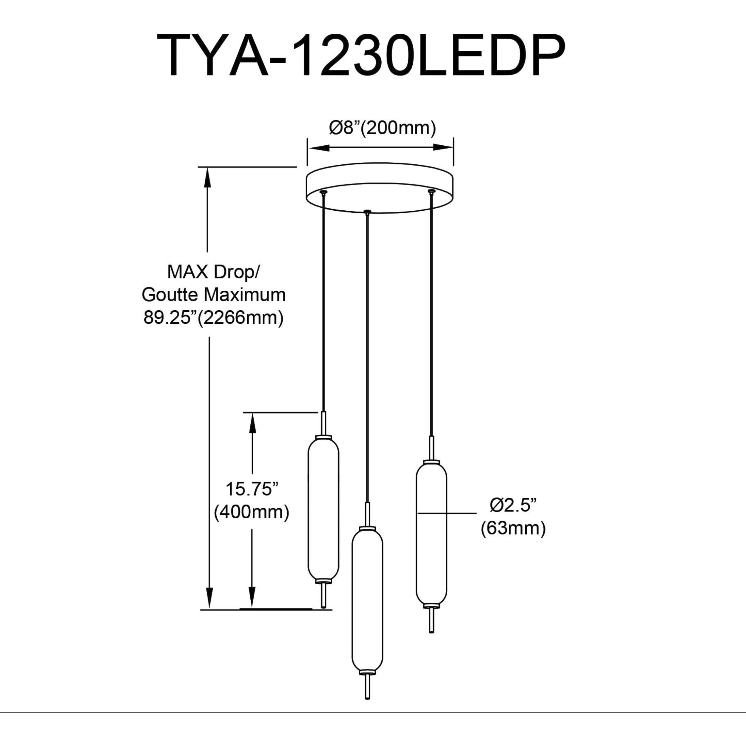 Typha LED 12 inch Polished Chrome Multi Pendant Ceiling Light