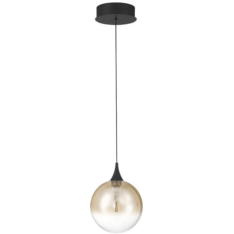 Iissa LED 6.25 inch Matte Black Pendant Ceiling Light in Amber